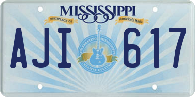 MS license plate AJI617
