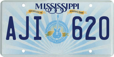 MS license plate AJI620