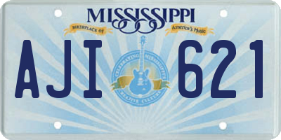 MS license plate AJI621