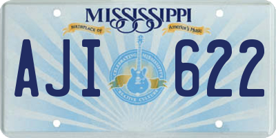 MS license plate AJI622