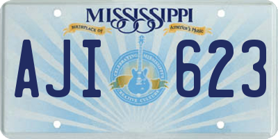 MS license plate AJI623