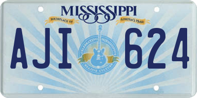 MS license plate AJI624