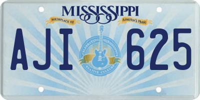 MS license plate AJI625