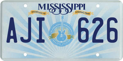 MS license plate AJI626