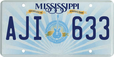MS license plate AJI633