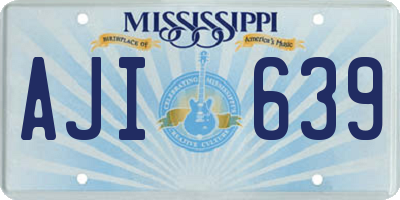 MS license plate AJI639