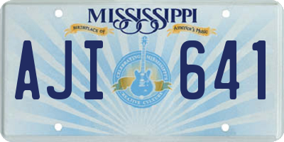 MS license plate AJI641