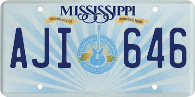MS license plate AJI646