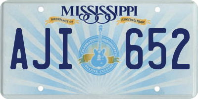 MS license plate AJI652