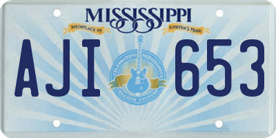 MS license plate AJI653
