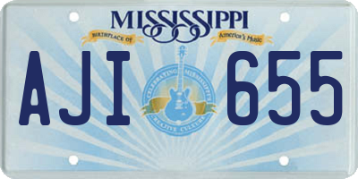 MS license plate AJI655