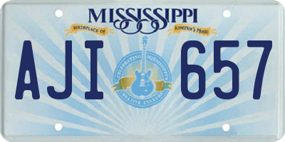 MS license plate AJI657