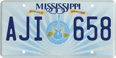 MS license plate AJI658