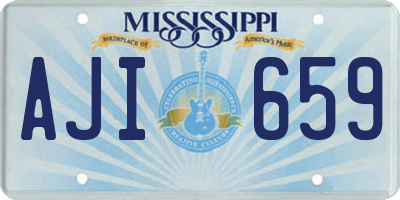 MS license plate AJI659