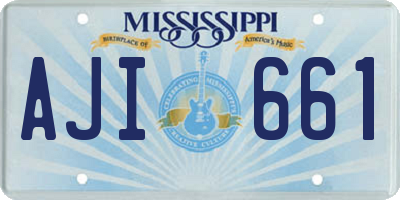 MS license plate AJI661