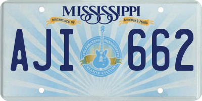 MS license plate AJI662