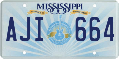 MS license plate AJI664