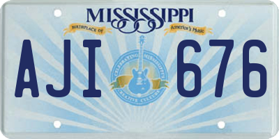 MS license plate AJI676