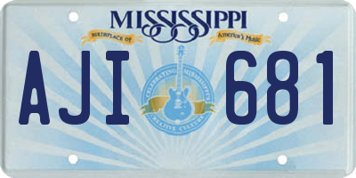 MS license plate AJI681
