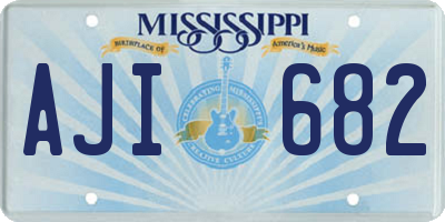 MS license plate AJI682