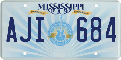 MS license plate AJI684
