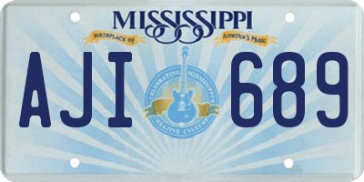 MS license plate AJI689