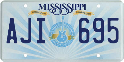 MS license plate AJI695