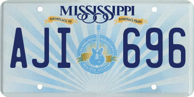 MS license plate AJI696