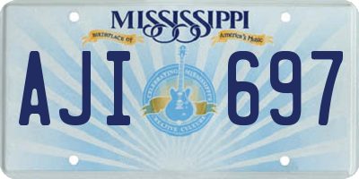MS license plate AJI697