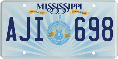 MS license plate AJI698