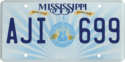 MS license plate AJI699