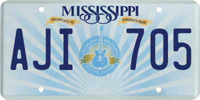 MS license plate AJI705