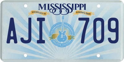 MS license plate AJI709