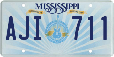 MS license plate AJI711