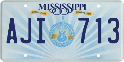 MS license plate AJI713