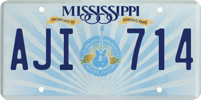 MS license plate AJI714