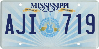 MS license plate AJI719