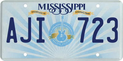 MS license plate AJI723