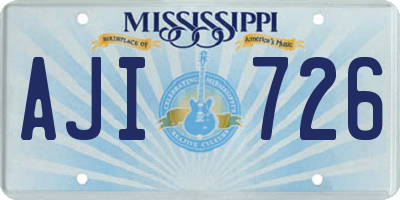 MS license plate AJI726