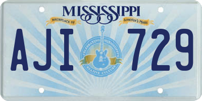 MS license plate AJI729