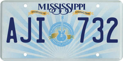 MS license plate AJI732