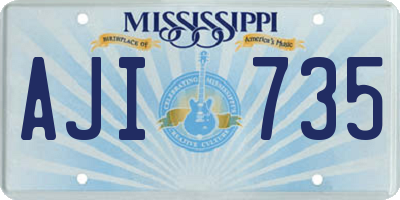 MS license plate AJI735