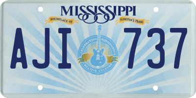 MS license plate AJI737