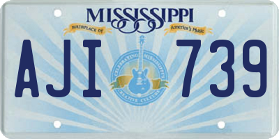 MS license plate AJI739