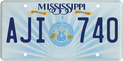 MS license plate AJI740