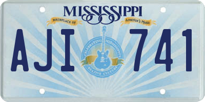 MS license plate AJI741