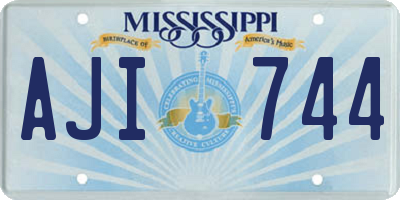 MS license plate AJI744