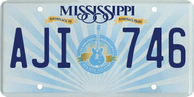 MS license plate AJI746