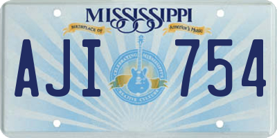MS license plate AJI754
