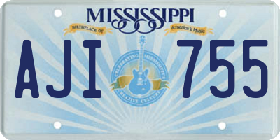 MS license plate AJI755